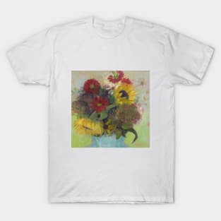 Late Summer Bouquet, Sunflowers, Dahlias T-Shirt